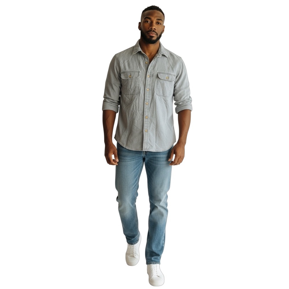 Pendleton Cotton Button Down Shirt Men's L‎ | Gray Casual Workwear